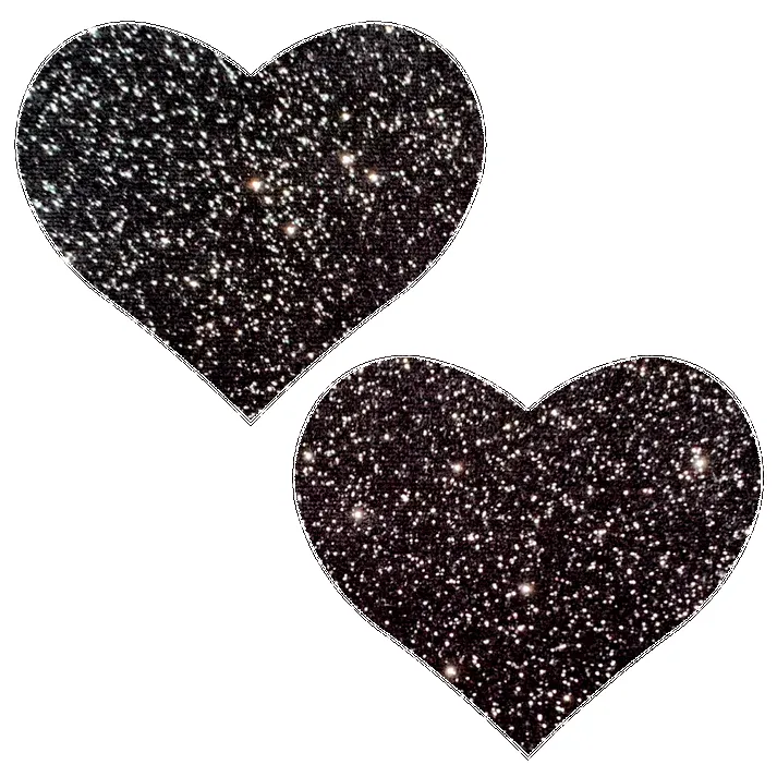 Love: Sparkle Black Heart Nipple Pasties sold by Shoe Freaks