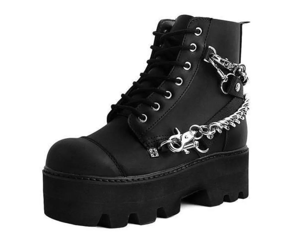 TUK A9752 Black 7-Eye Chain & Strap Dino Lug Boot sold by Shoe Freaks