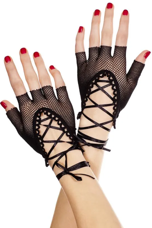 Lace Up Wrist Length Fingerless Warmer sold by Shoe Freaks