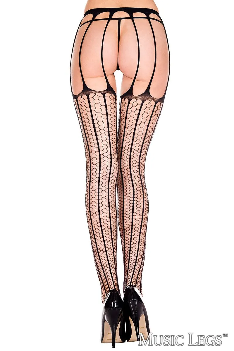 Hexagonal Suspender Pantyhose sold by Shoe Freaks product image thumbnail 2
