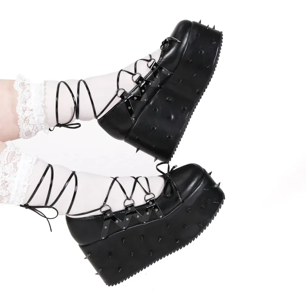 Zorina Lace Up Platform Ballet Shoes - Black sold by Shoe Freaks product image thumbnail 2