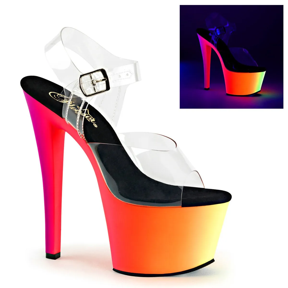 Pleaser Rainbow-308UV sold by Shoe Freaks