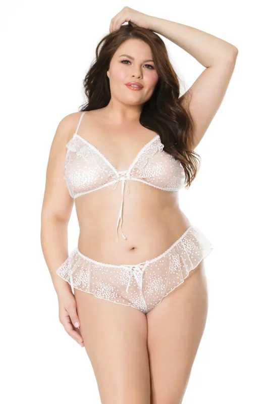 Floral Tulle Bralette & Panty Set sold by Shoe Freaks