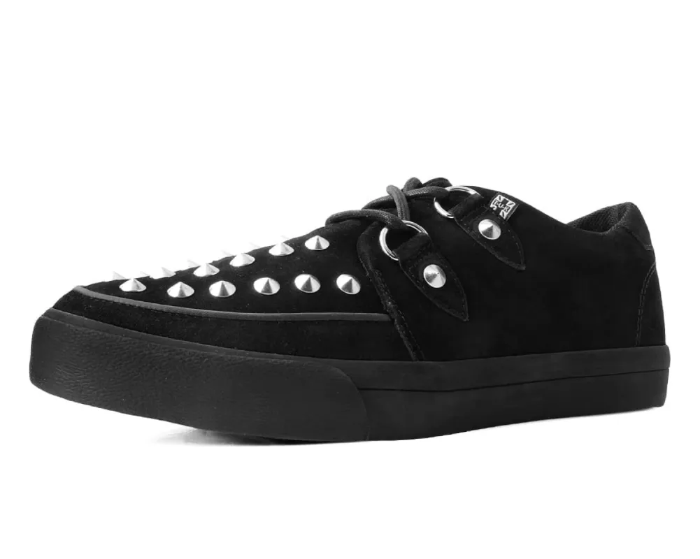TUK-A3152 Black Suede Studded D-Ring Sneaker sold by Shoe Freaks