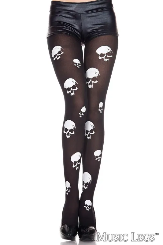 Skull Print Pantyhose sold by Shoe Freaks