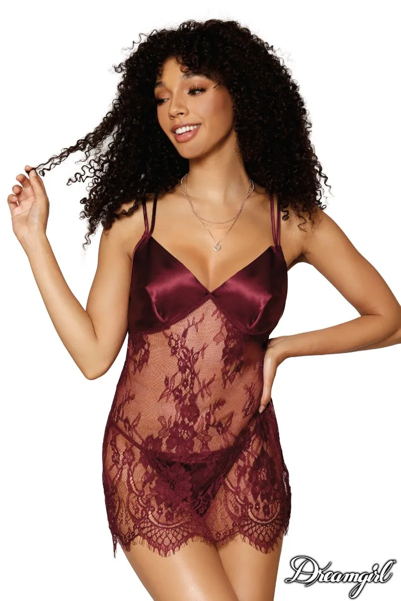 Eyelash Lace Chemise sold by Shoe Freaks