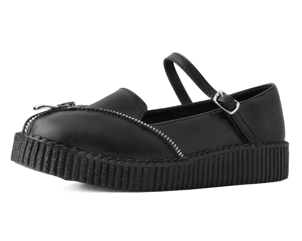 TUK-F3174L Black Zipper Viva Low Mary Jane sold by Shoe Freaks