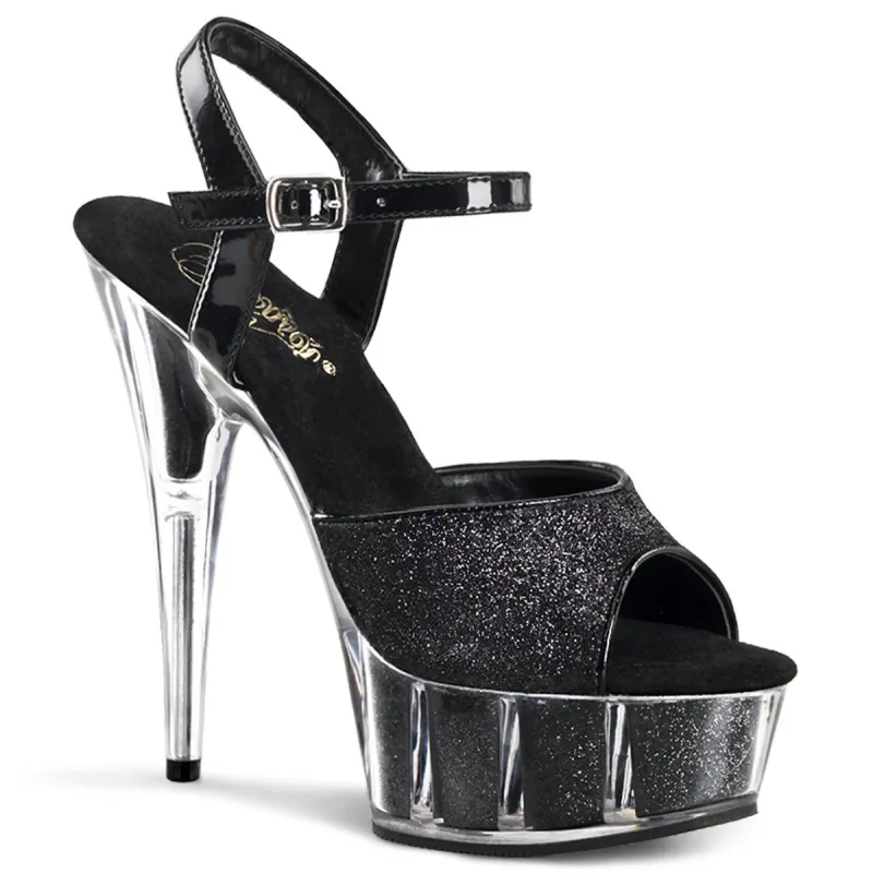 Pleaser Delight-609-5G-Black-Size 6-Clearance sold by Shoe Freaks