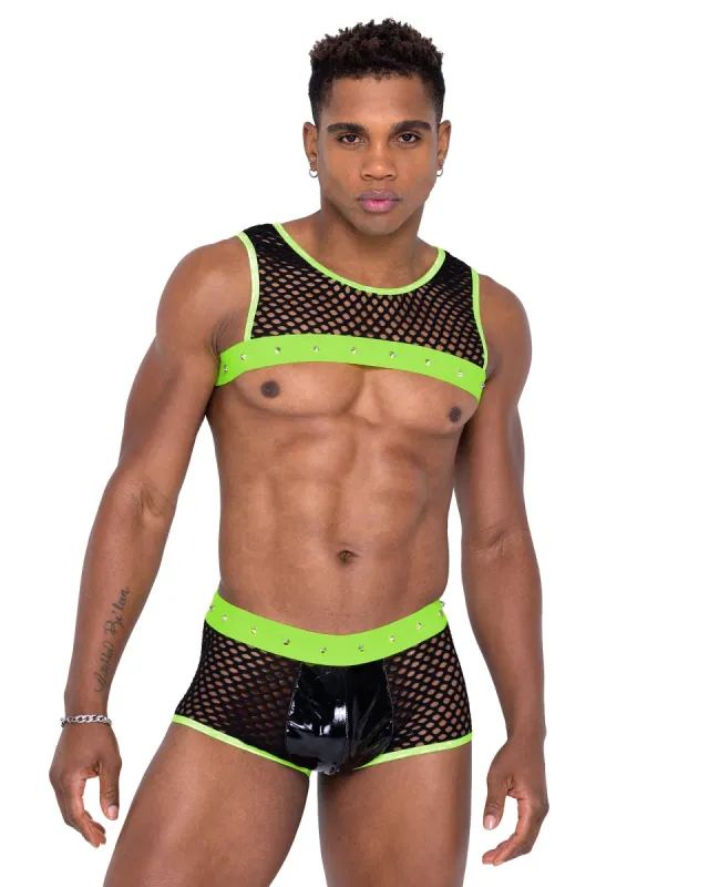 Mens Fishnet Cropped Tank Top sold by Shoe Freaks