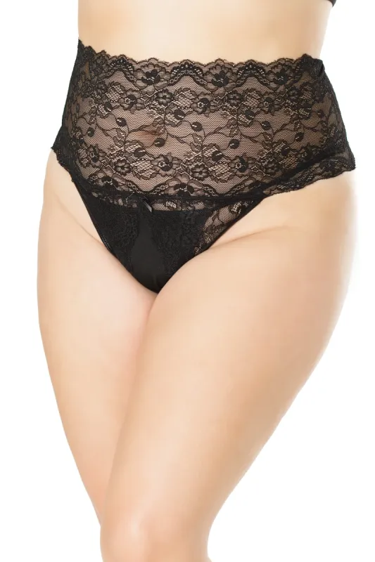 Scallop Stretch Lace Crotchless Panty sold by Shoe Freaks