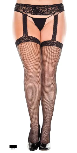 Fishnet Suspender Pantyhose sold by Shoe Freaks
