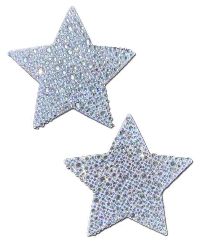 Star: Crystal Silver Nipple Pasties sold by Shoe Freaks