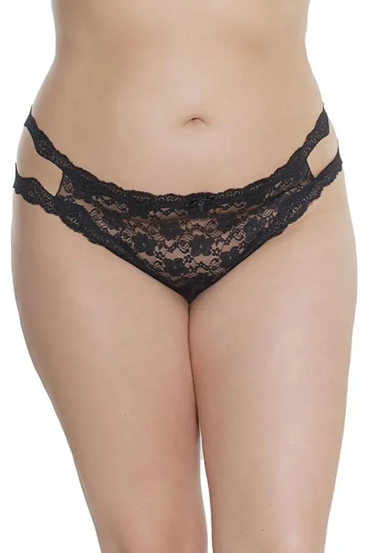 Stretch Lace Crotchless Thong sold by Shoe Freaks