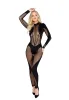 Sheer Mesh Detailed Jumpsuit with Zipper Closure sold by Shoe Freaks