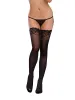 Thigh High Stockings with Silicone Lace Top & Back Seam sold by Shoe Freaks