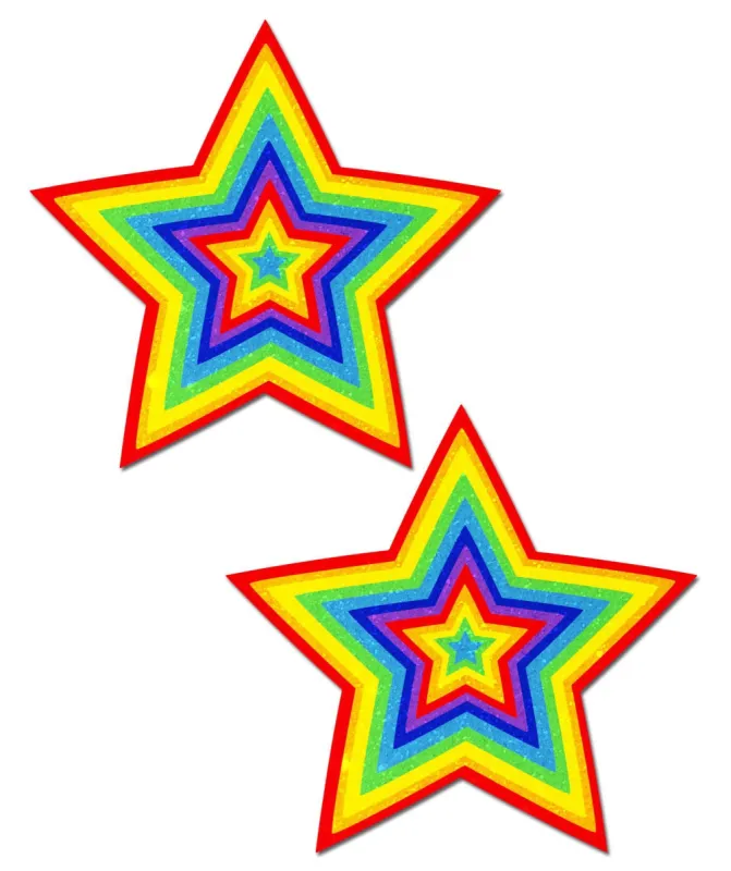 Star: Velvet Rainbow Pumping Nipple Pasties sold by Shoe Freaks