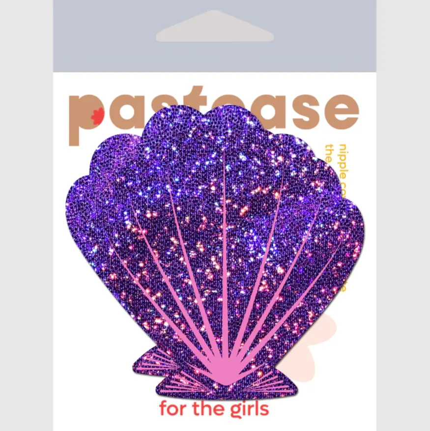 Mermaid: Glitter Purple and Pink Seashell Nipple Pasties sold by Shoe Freaks product image thumbnail 3