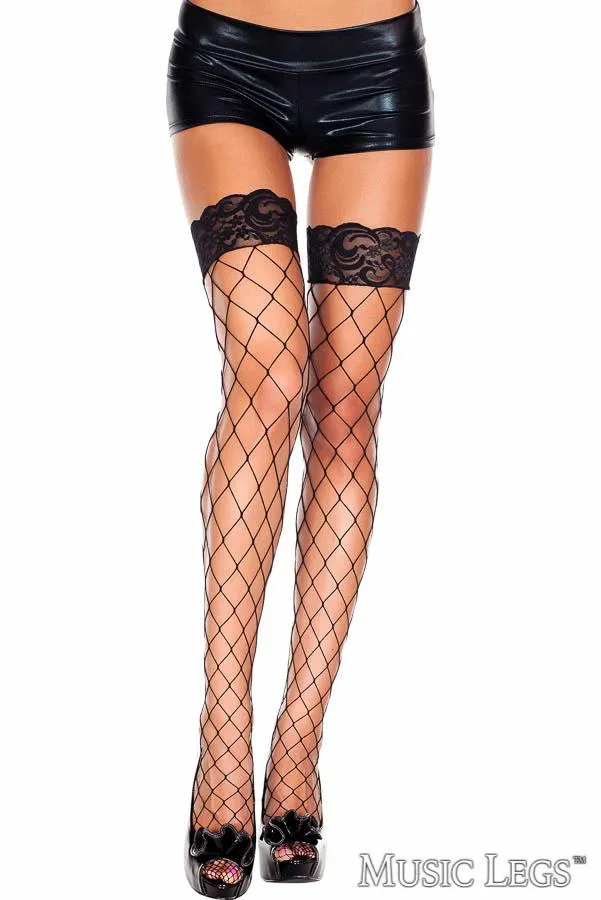Lace Top Fishnet Thigh Hi sold by Shoe Freaks