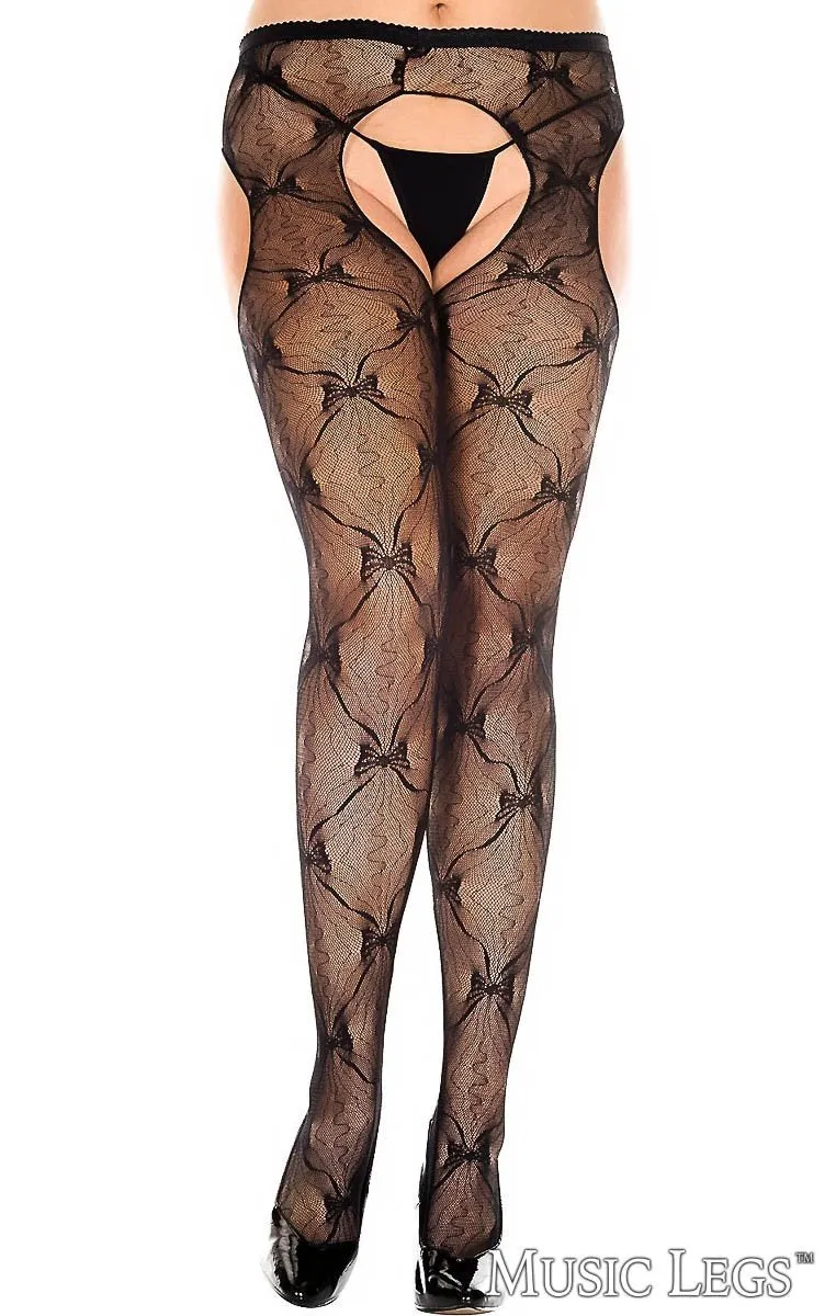 Bow Lace Suspender Pantyhose sold by Shoe Freaks product image thumbnail 2