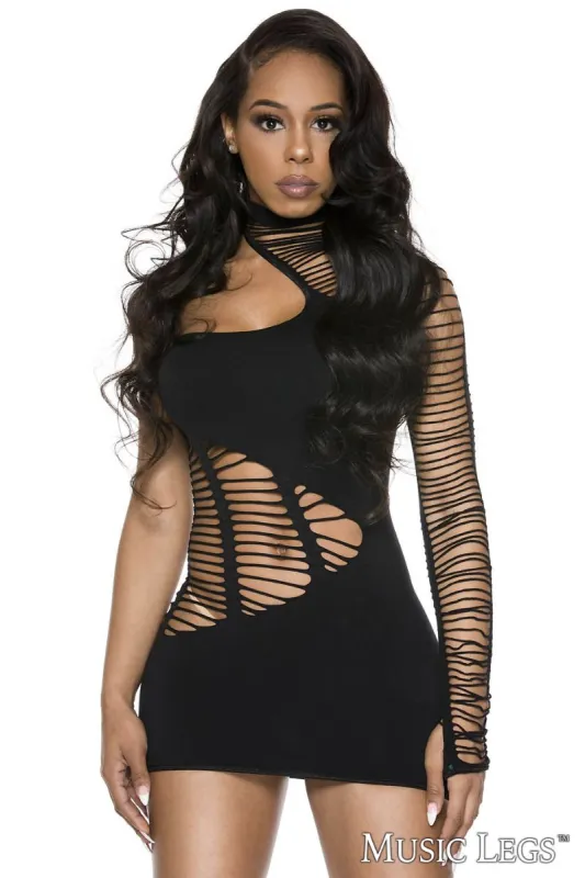 Asymmetrical Shredded Dress sold by Shoe Freaks