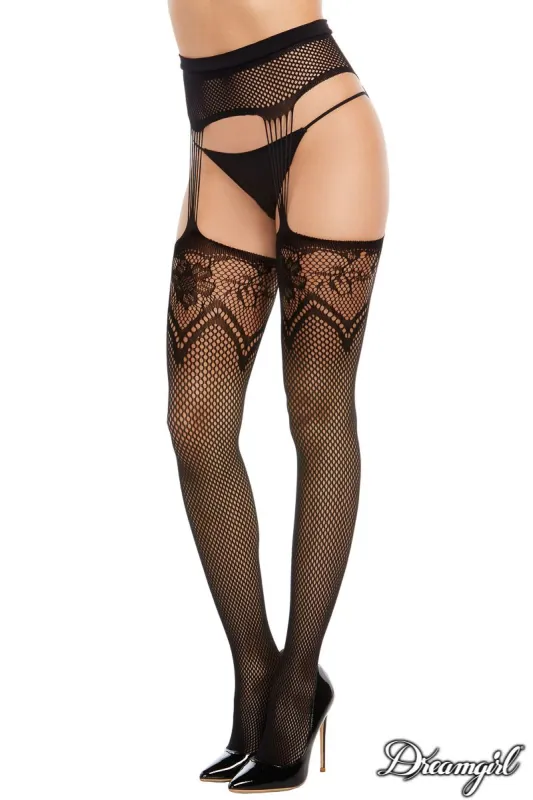 Lace Knit Top Suspender Pantyhose sold by Shoe Freaks