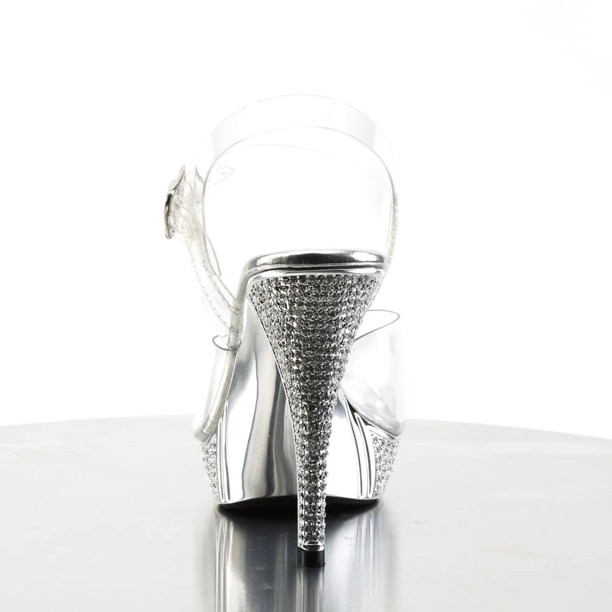 Fabulicious Elegant-408-Clear-Silver-Size 8-Clearance sold by Shoe Freaks product image thumbnail 4
