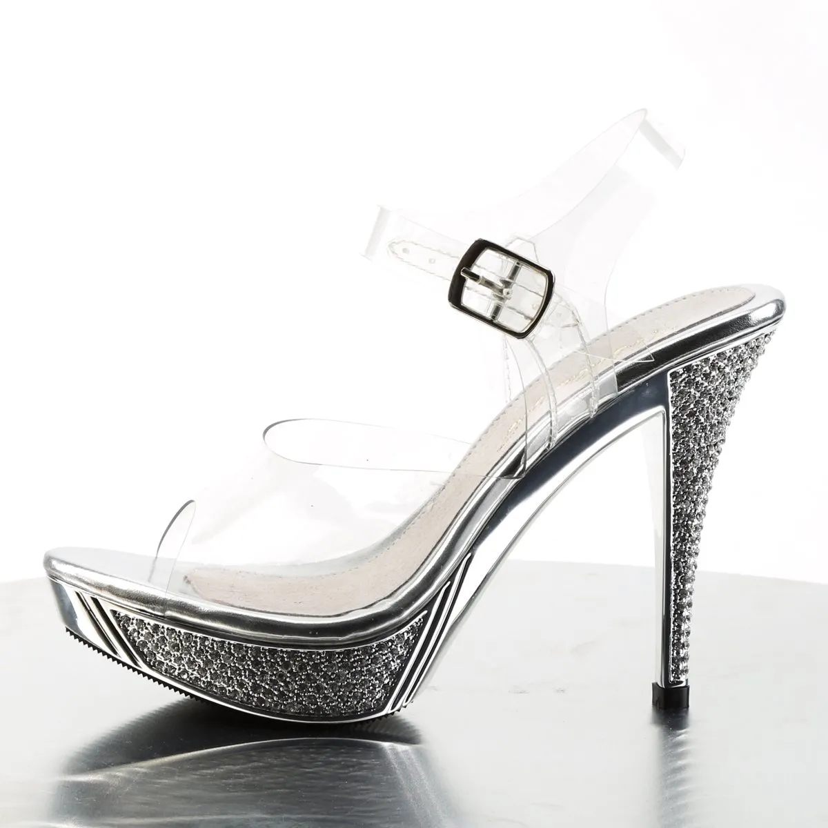 Fabulicious Elegant-408-Clear-Silver-Size 8-Clearance sold by Shoe Freaks product image thumbnail 3