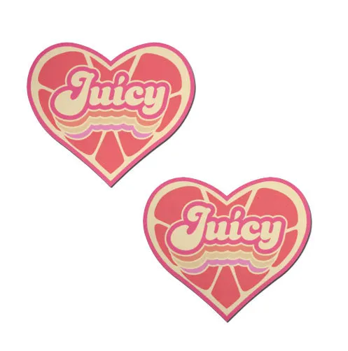 Love: 'Juicy' Pink Grapefruit Retro Heart Pasties sold by Shoe Freaks