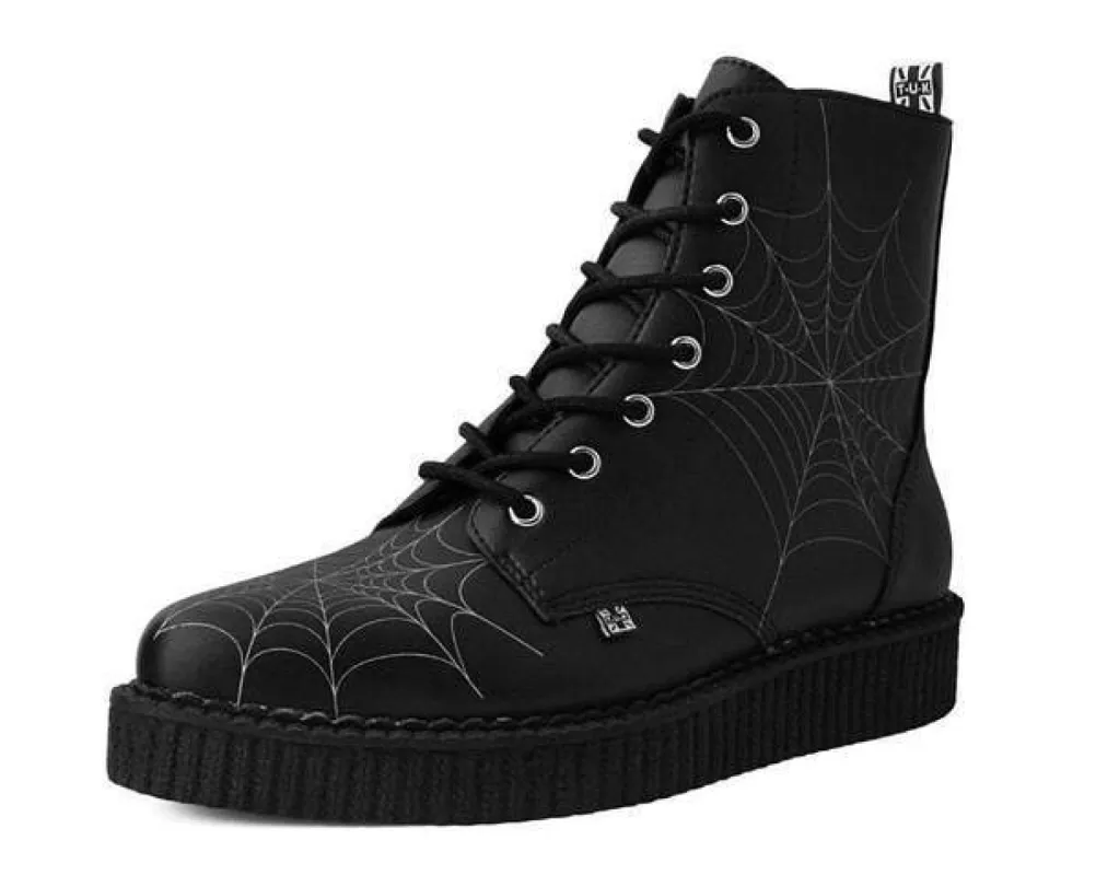 TUK A9746 Black TUKskin™ 7-Eye Spiderweb Glow Boot sold by Shoe Freaks