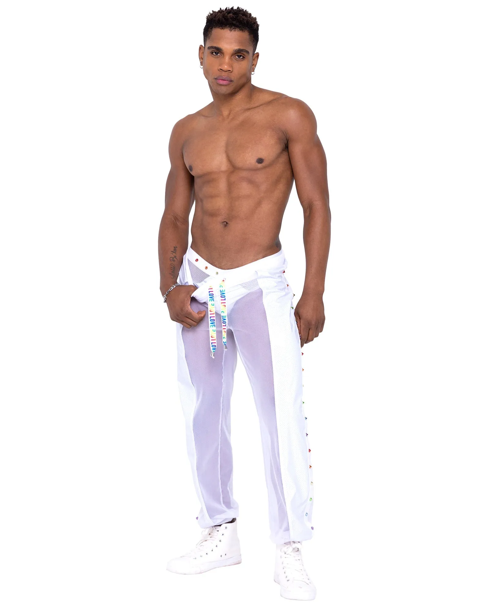 Mens Pride Vinyl Mesh & Mesh Joggers sold by Shoe Freaks