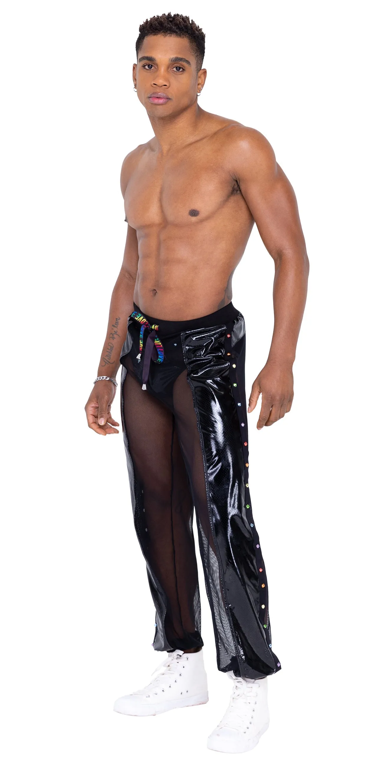 Mens Pride Vinyl Mesh & Mesh Joggers sold by Shoe Freaks product image thumbnail 3