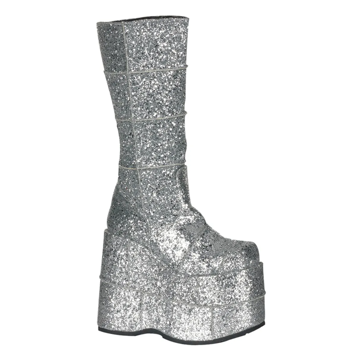 Demonia Stack-301G-Silver-Size 12-Clearance sold by Shoe Freaks