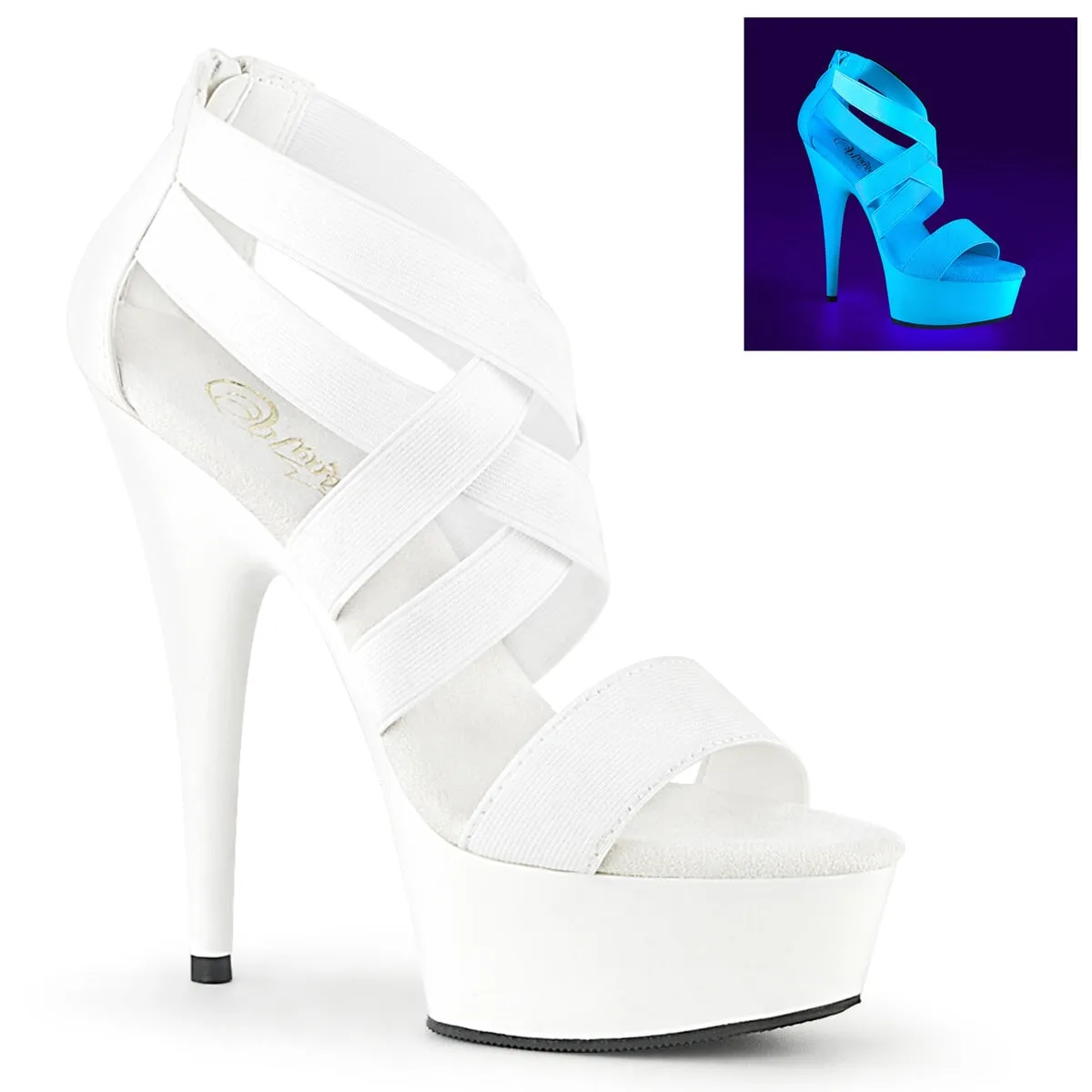 Pleaser Delight-669-White-Size 7-Clearance sold by Shoe Freaks