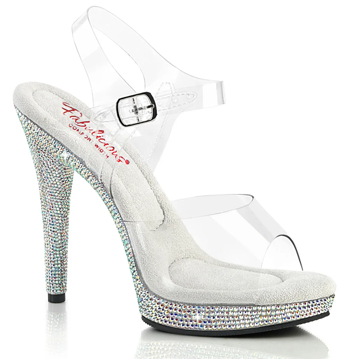 Fabulicious Glory-508DM-Clear/Silver-Size 8-Clearance sold by Shoe Freaks