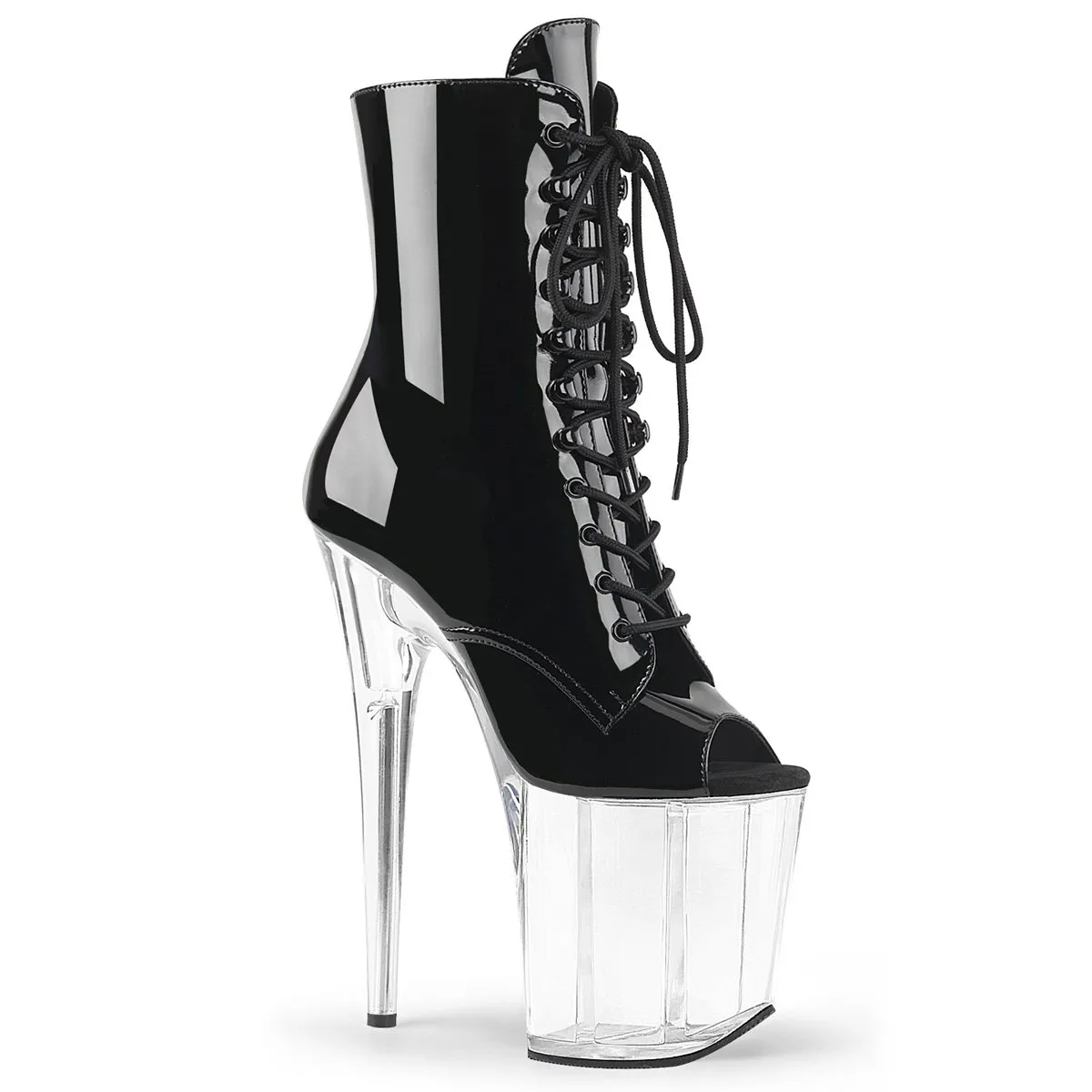 Pleaser Flamingo-1021-Clear-Black-Size 7-Clearance sold by Shoe Freaks