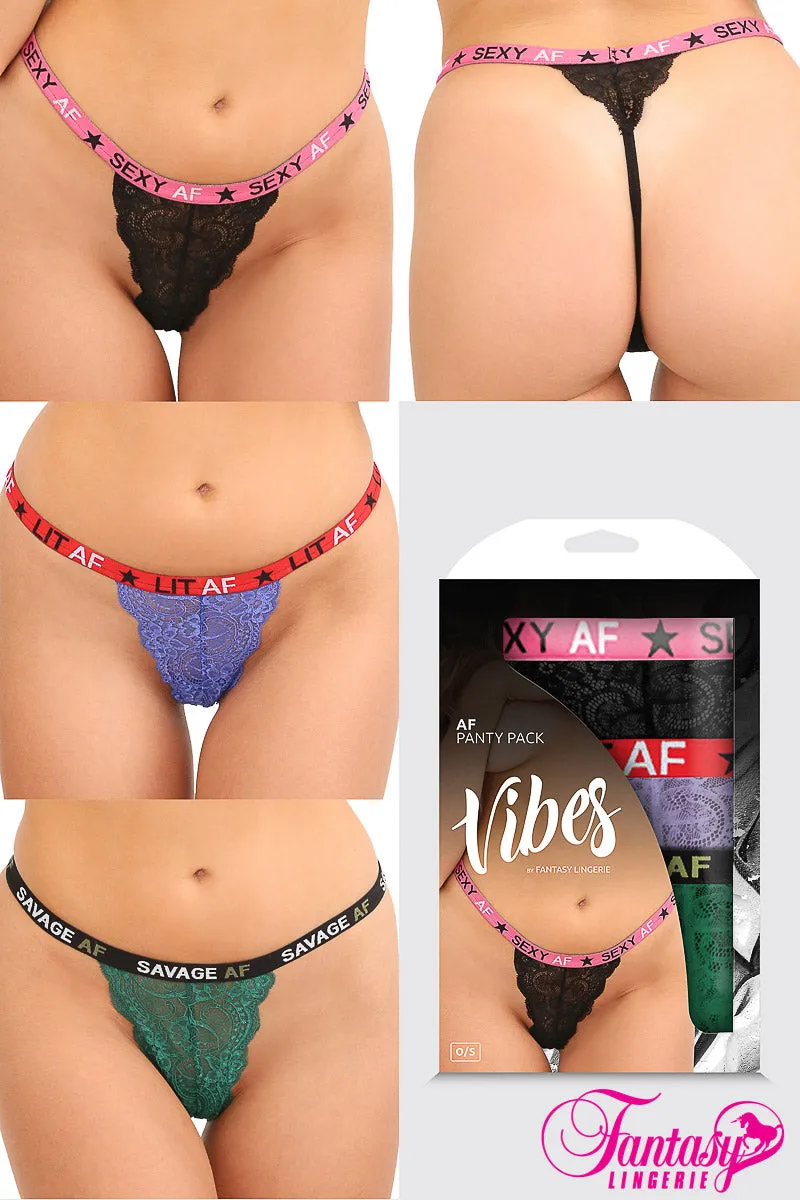 3PC "AF" Panty Pack sold by Shoe Freaks product image thumbnail 3