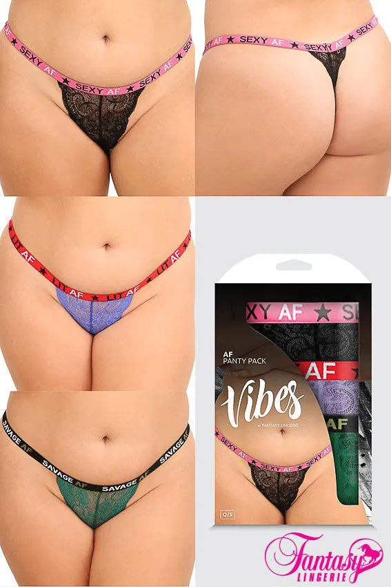 3PC "AF" Panty Pack sold by Shoe Freaks