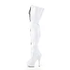 Pleaser Delight-3027-White-Black-Size 6-Clearance sold by Shoe Freaks