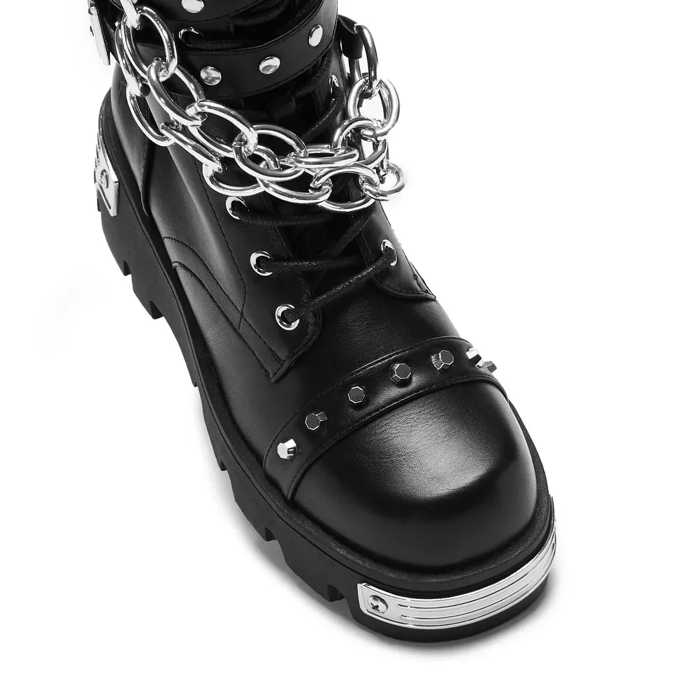 Shackled Shadows Heavy Duty Chain Biker Boots - Black sold by Shoe Freaks product image thumbnail 5