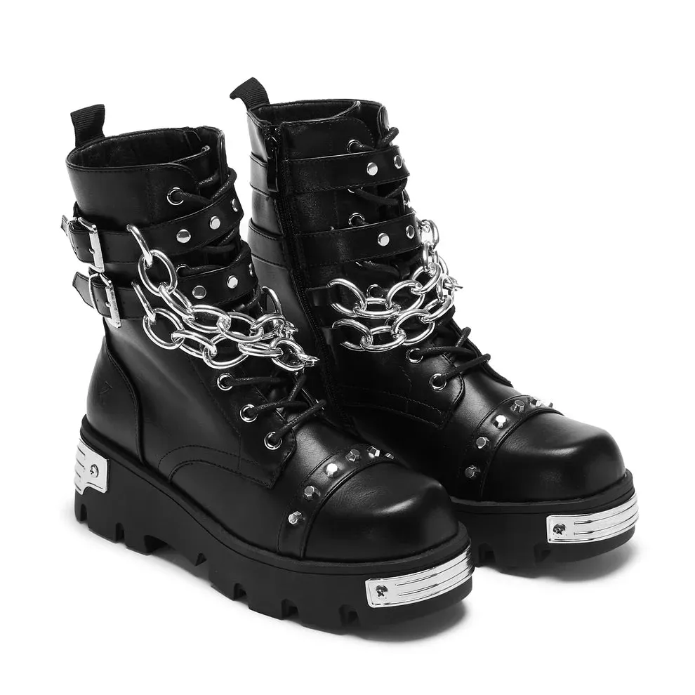Shackled Shadows Heavy Duty Chain Biker Boots - Black sold by Shoe Freaks product image thumbnail 2