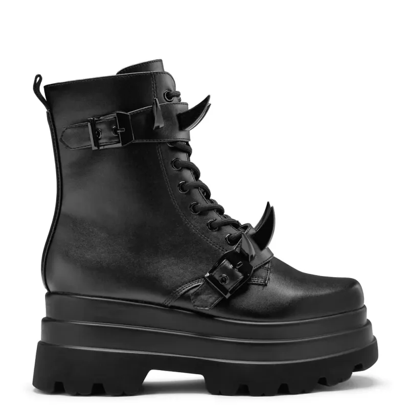 Santoku Trident Spike Platform Boots - Black made by Koi Footwear