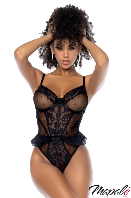 Dot Mesh Lace Teddy sold by Shoe Freaks