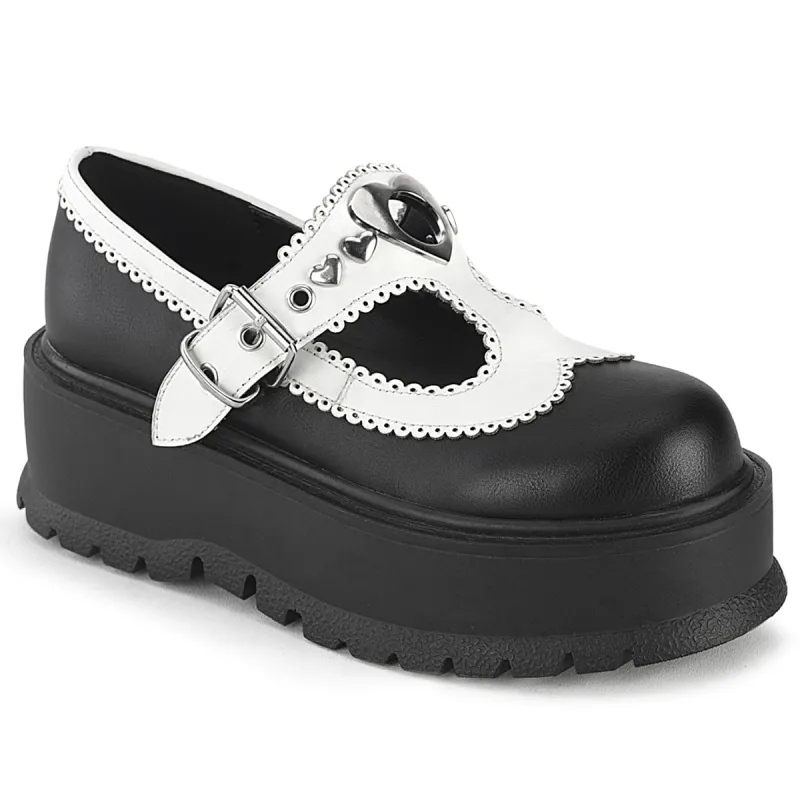 Demonia Slacker-23-Black-White-Size 10-Clearance sold by Shoe Freaks