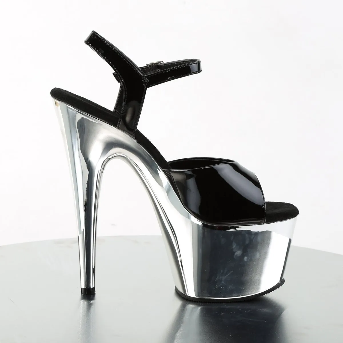 Pleaser Adore-709-Black-Silver Chrome-Size 7-Clearance sold by Shoe Freaks product image thumbnail 5