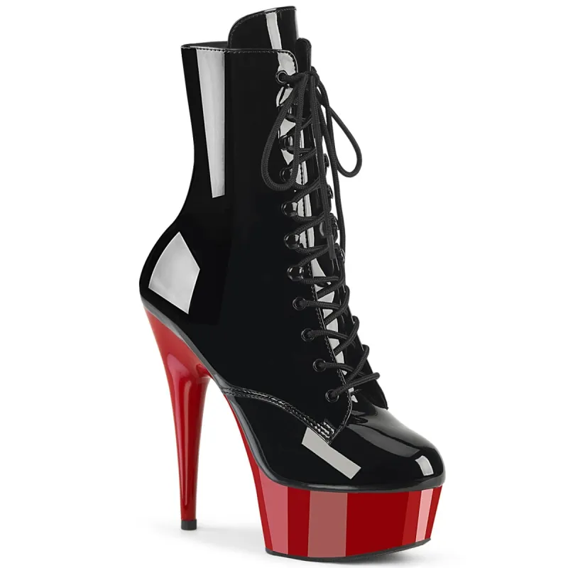 Pleaser Delight-1020-Black/Red-Size 8-Clearance sold by Shoe Freaks