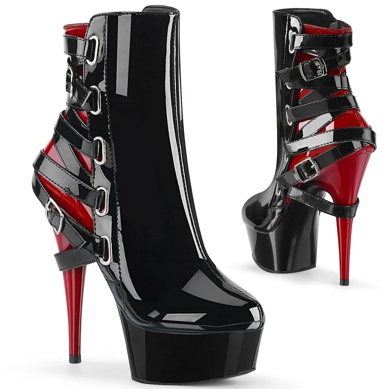 Pleaser Delight-1012-Black-Red-Size 8-Clearance sold by Shoe Freaks