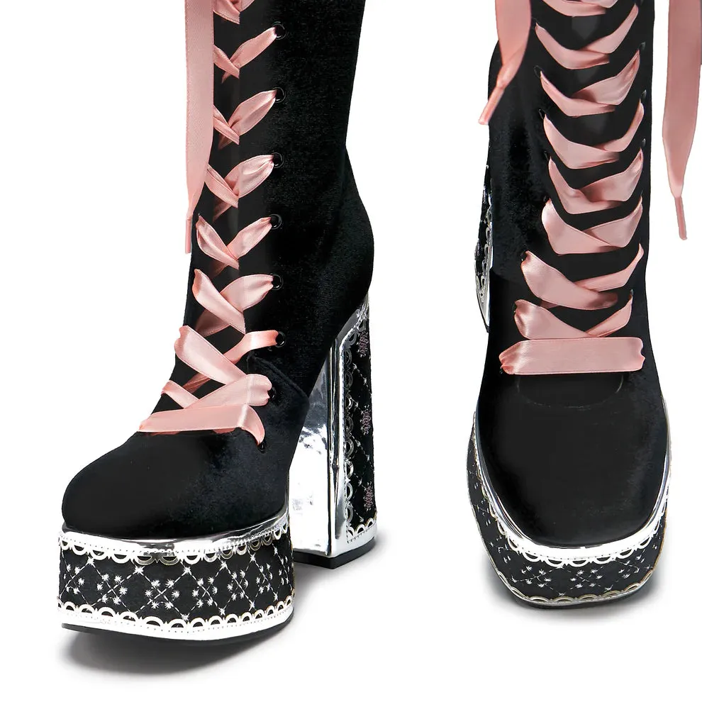Guiltless Ghost Lace Up Platform Long Boots - Black sold by Shoe Freaks product image thumbnail 5