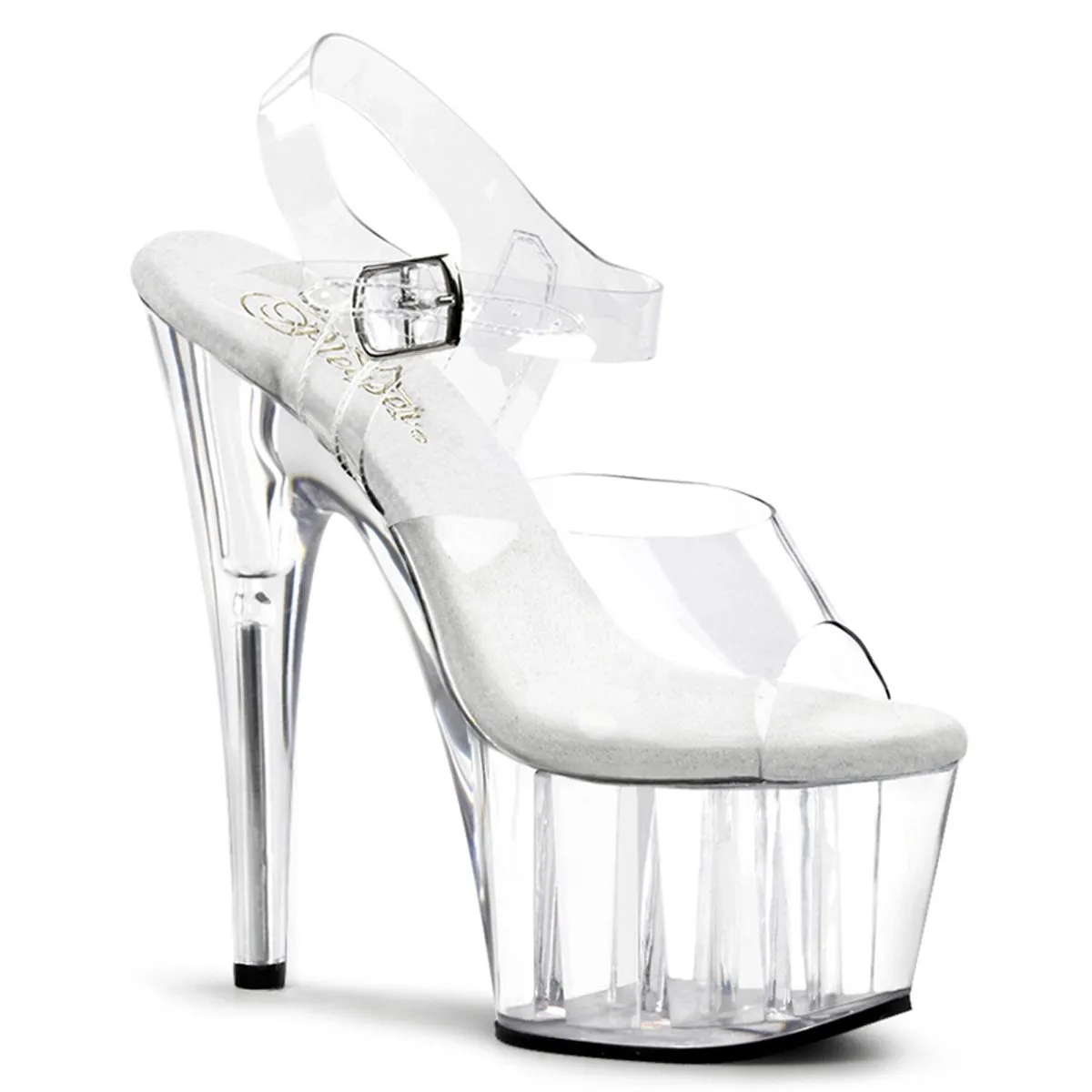 Pleaser Adore-708-Clear-Size 5-Clearance sold by Shoe Freaks