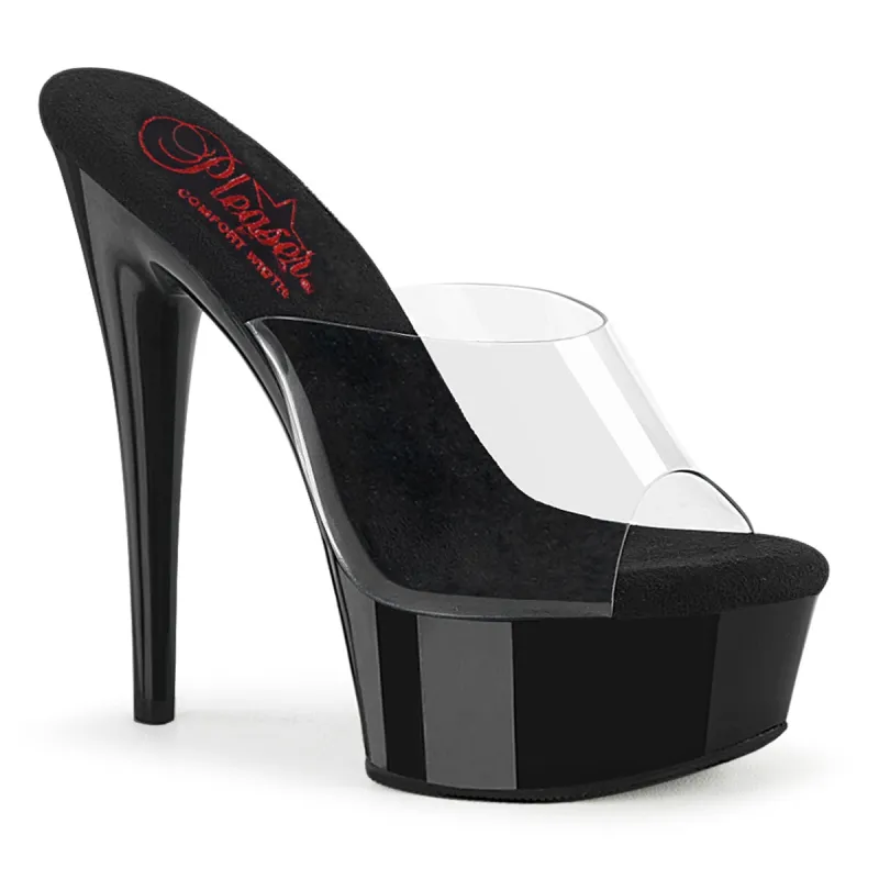 Pleaser Excite-601-Clear/Black-Size-10-Clearance sold by Shoe Freaks