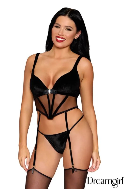Velvet Bustier 2Pc. Set sold by Shoe Freaks